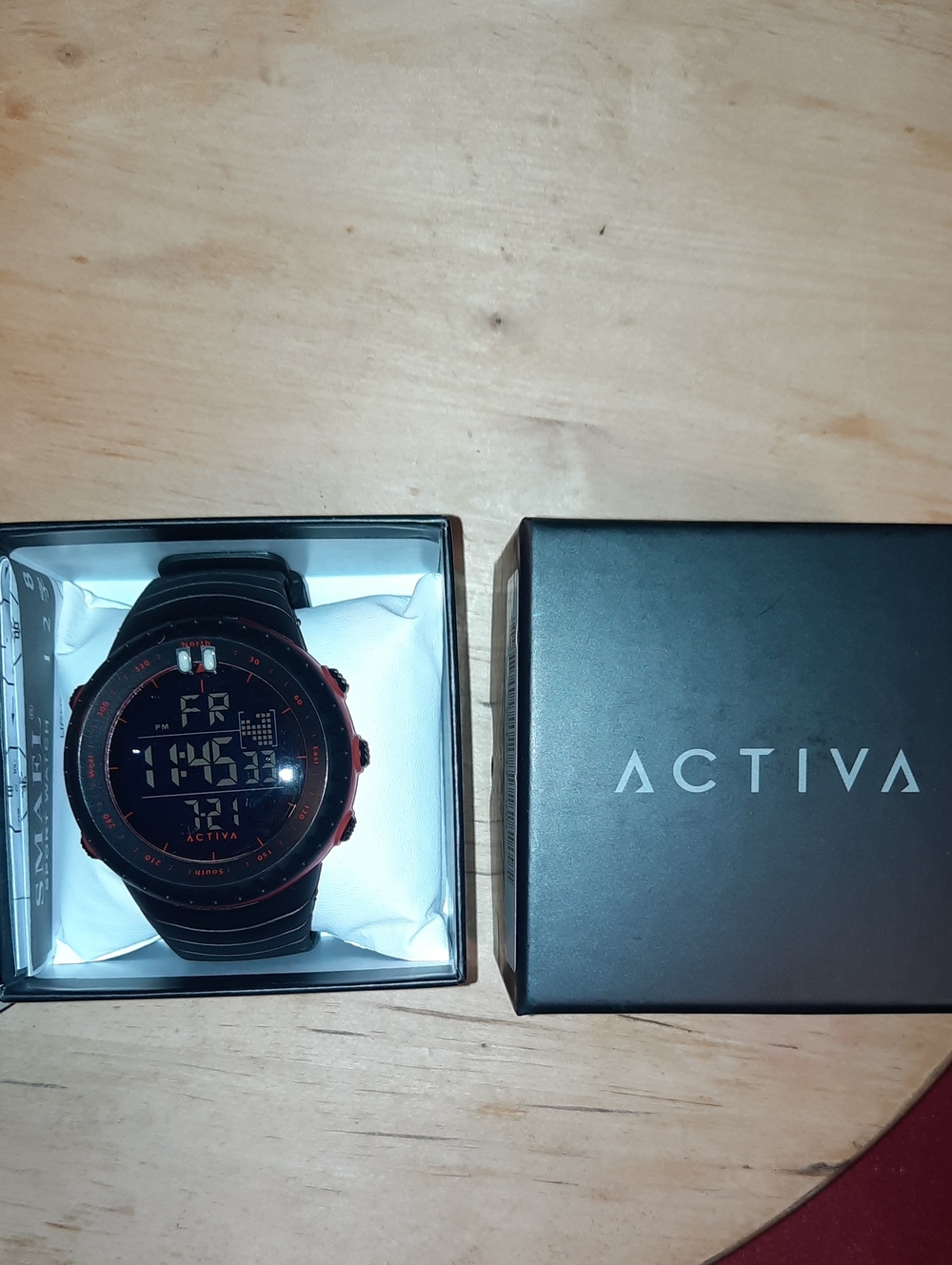 Activa Men's Black and Red Digital Sport Watch